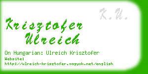 krisztofer ulreich business card